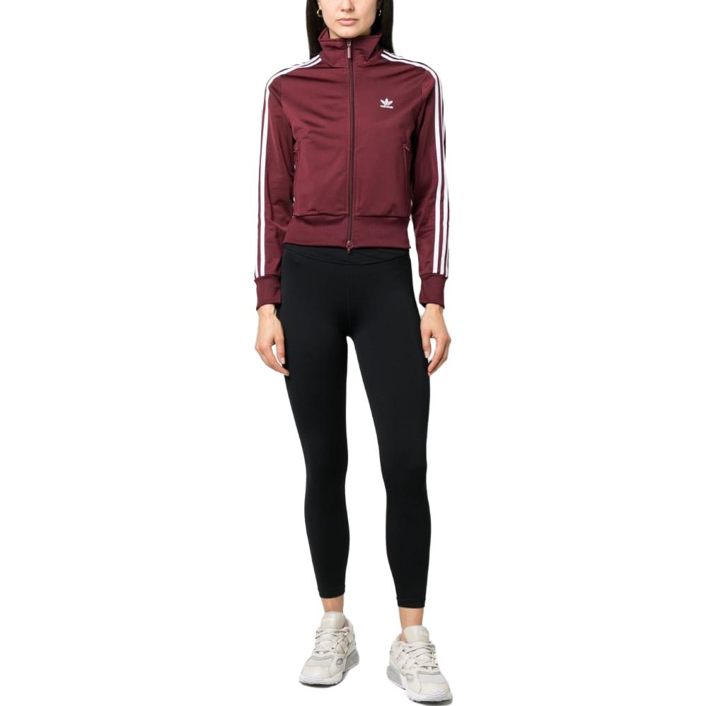 (Women) adidas Retro Logo Track Jacket Maroon With High Neck Zip IB7406 圖 3