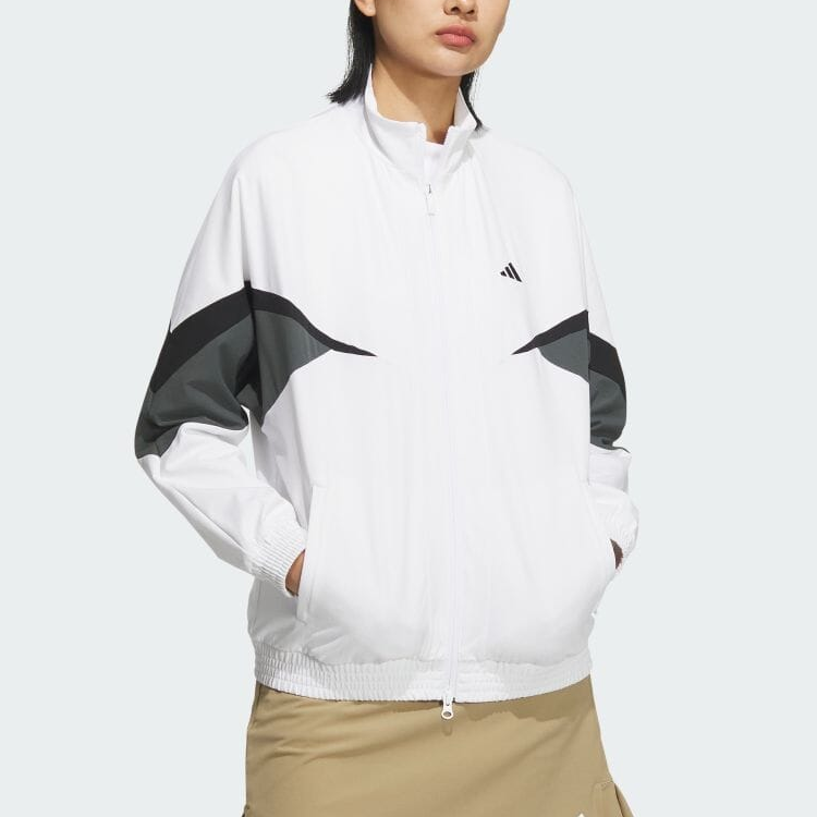 (Women) adidas Retro Sport Colorblock Loose Zip Jacket White IM7214 圖 3