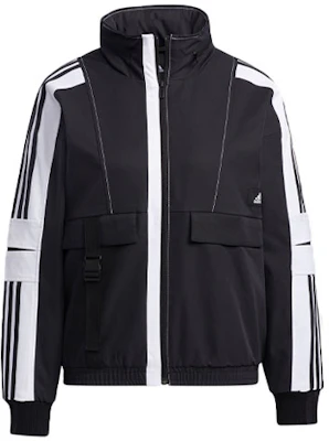 (W) adidas Retro Sport Jaket Colorblock Garis Hitam GP0634 Order (W) adidas Retro Sport Jaket Colorblock Garis Hitam GP0634