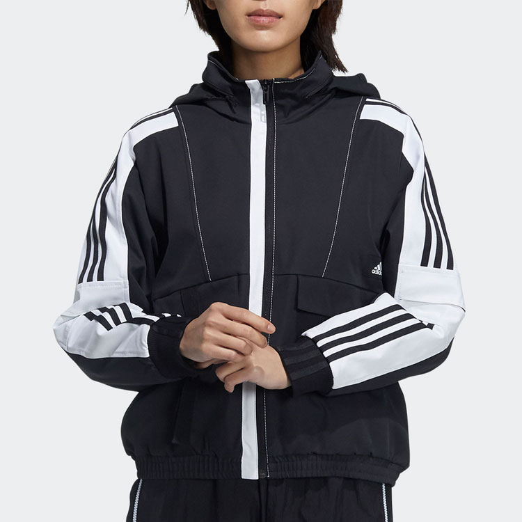 (Women) adidas Retro Sport Striped Colorblock Jacket Black GP0634 圖 3