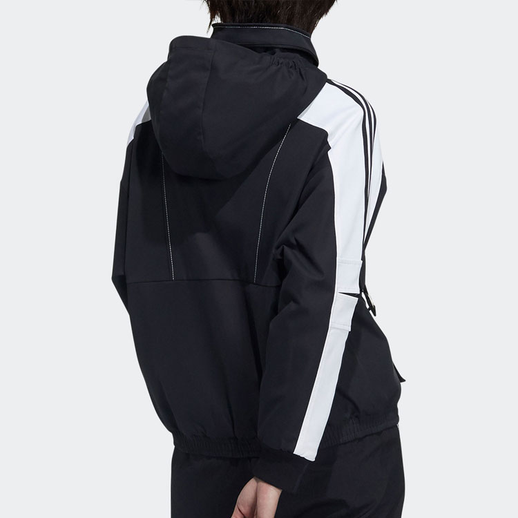 (Women) adidas Retro Sport Striped Colorblock Jacket Black GP0634 圖 4