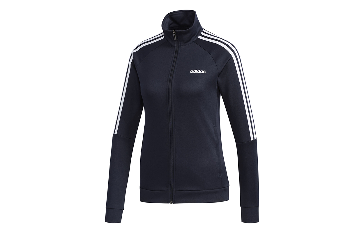 (Women) adidas Retro Sports Stand Collar Jacket Navy Blue International Version FL0171