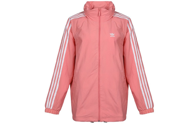 (Women) adidas Rose Red Hoodie Jacket with Back Logo Design DH4591