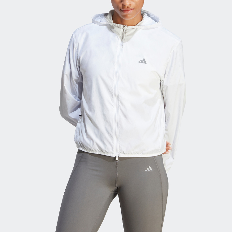 Lookbook (W) adidas Run It 風衣 白色運動外套 簡約徽標設計 HR9912