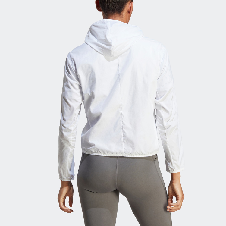 Shop (W) adidas Run It 風衣 白色運動外套 簡約徽標設計 HR9912