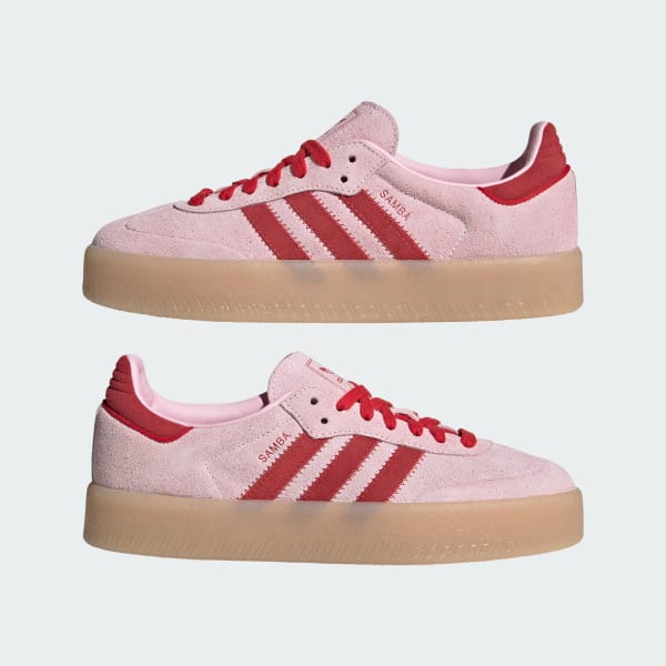 Sizing (W) Adidas Samba 女鞋 粉紅/深紅/橡膠底 JS4500