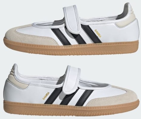 (Women) Adidas Samba Jane Cloud White/Alumina/Core Black JR1402 Cheap (Women) Adidas Samba Jane Cloud White/Alumina/Core Black JR1402