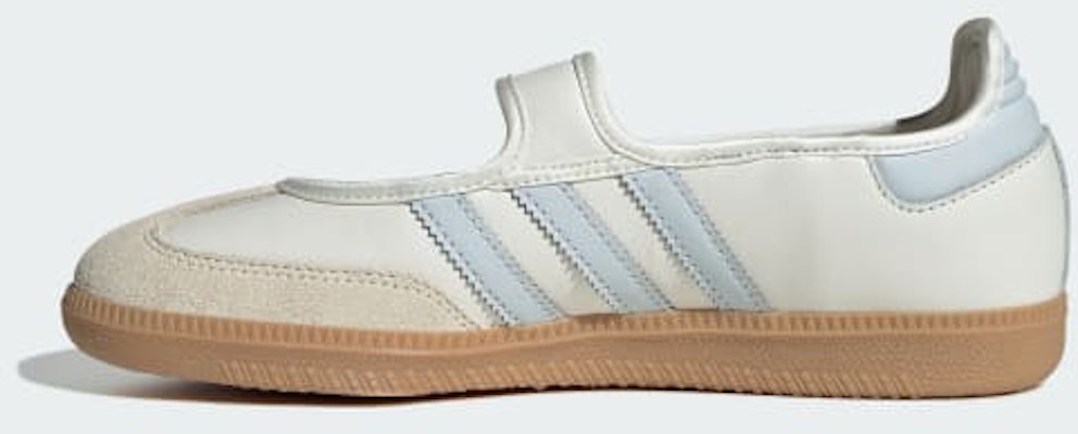 (W) Adidas Samba Jane Blanco Nube/Goma/Azul Halo JR7339 Details for (W) Adidas Samba Jane Blanco Nube/Goma/Azul Halo JR7339