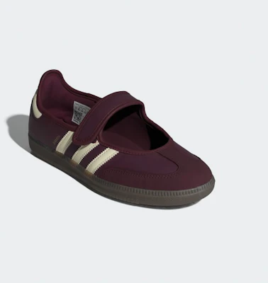 (Women) Adidas Samba Jane Maroon/Cream White/Gold Metallic IH6561 Details for (Women) Adidas Samba Jane Maroon/Cream White/Gold Metallic IH6561
