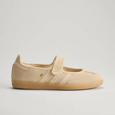 (W) Adidas Samba Jane 米色金屬休閒鞋 Sand Strata/金色款式 HQ9496 Order (W) Adidas Samba Jane 米色金屬休閒鞋 Sand Strata/金色款式 HQ9496
