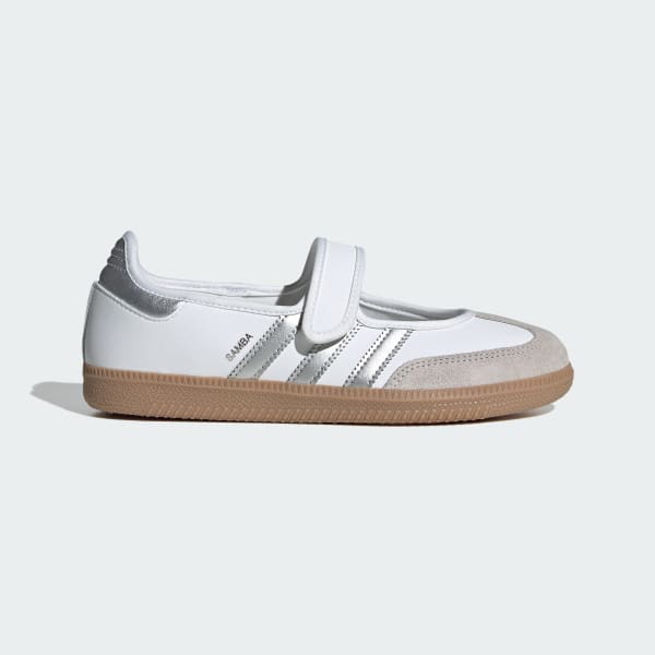 (Women) Adidas Samba Jane Sneakers Cloud White/Silver Metallic/Gum KJ3785