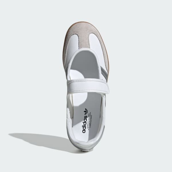 Shop (W) Adidas Samba Jane Cloud White/Silver Metallic/Gum Sneakers KJ3785
