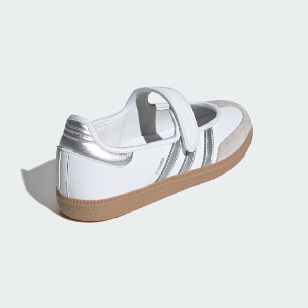 Sizing (W) Adidas Samba Jane Cloud White/Silver Metallic/Gum Sneakers KJ3785