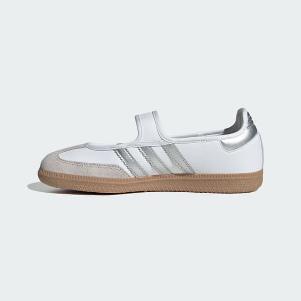 Cheap (W) Adidas Samba Jane Cloud White/Silver Metallic/Gum Sneakers KJ3785