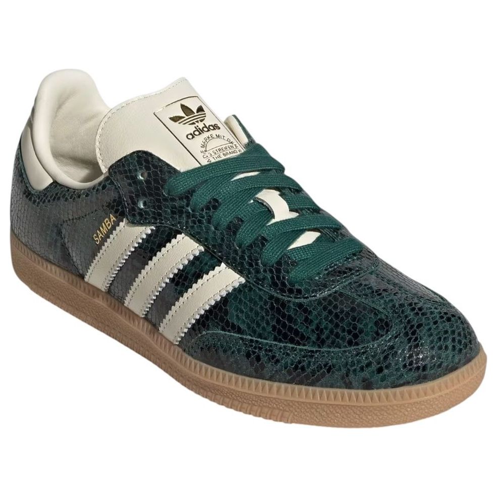 Details for adidas Samba OG 'Verde Universitario Gum Piel de Serpiente' JR8848
