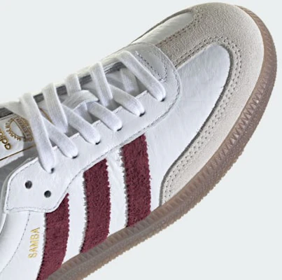 (W) adidas Samba OG 雲白/酒紅/生膠 LA0973 1