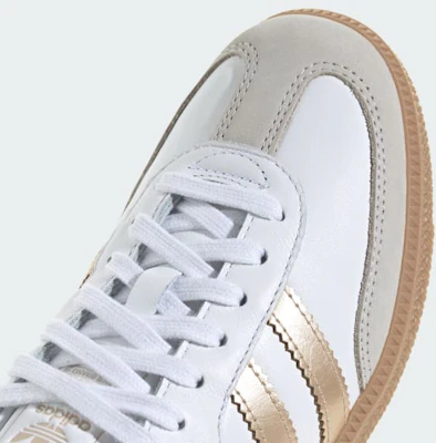 (Women) adidas Samba OG Cloud White/Wonder Gold Met /Grey One IH9127 2
