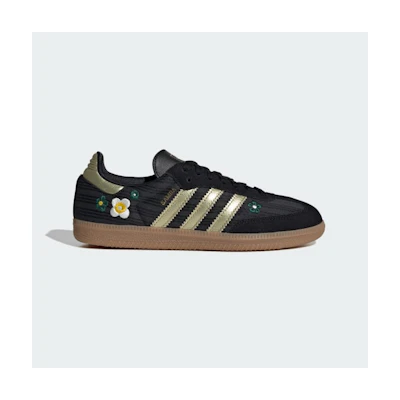 (W) Adidas Samba Core Black/Gold Metallic/Gum