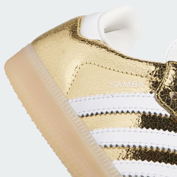 Cheap (Women) Adidas Samba OG Gold Metallic/Cloud White/Core White KI5719