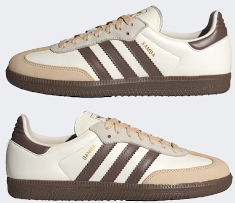 (Women) Adidas Samba OG Off White/Earth Strata/Gum JR8842 Cheap (Women) Adidas Samba OG Off White/Earth Strata/Gum JR8842