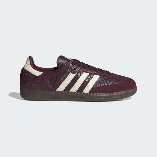 (Women) Adidas Samba OG Retro Classic Sneaker Maroon/Cream White/Gold Metallic IH3979