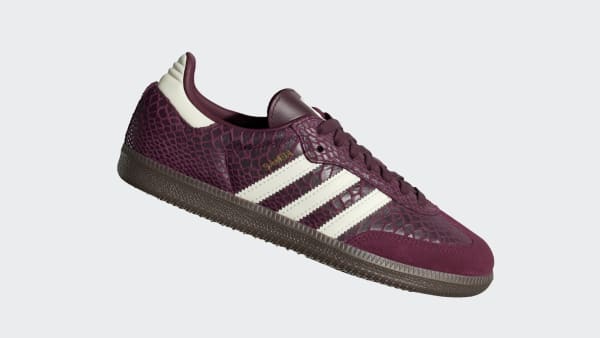 Lookbook (W) Adidas Samba OG Retro Classique Baskets Bordeaux/Blanc Crème/Or Métallisé IH3979