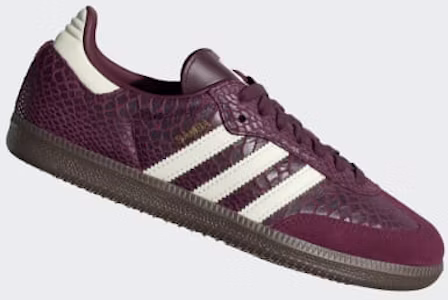 Lookbook (W) Adidas Samba OG Retro Classique Baskets Bordeaux/Blanc Crème/Or Métallisé IH3979
