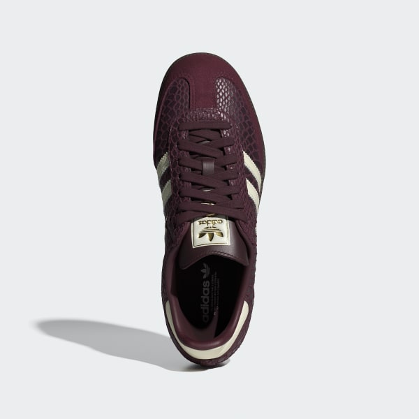 Shop (W) Adidas Samba OG Retro Classique Baskets Bordeaux/Blanc Crème/Or Métallisé IH3979