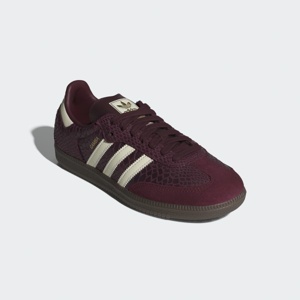 Details for (W) Adidas Samba OG Retro Classique Baskets Bordeaux/Blanc Crème/Or Métallisé IH3979
