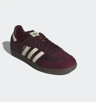 (W) Adidas Samba OG Retro Classique Baskets Bordeaux/Blanc Crème/Or Métallisé IH3979 Details for (W) Adidas Samba OG Retro Classique Baskets Bordeaux/Blanc Crème/Or Métallisé IH3979