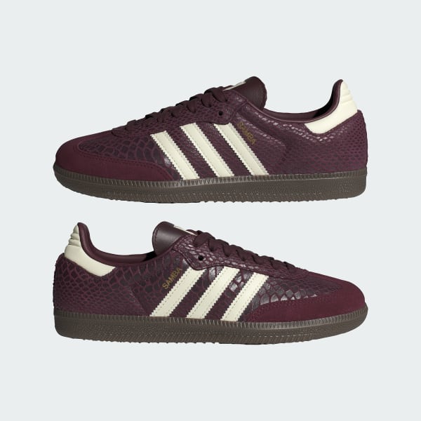 Cheap (W) Adidas Samba OG Retro Klasik Maroon/Cream White/Gold Metalik. IH3979