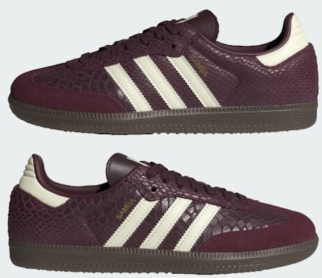 (Women) Adidas Samba OG Retro Classic Sneaker Maroon/Cream White/Gold Metallic IH3979 Cheap (Women) Adidas Samba OG Retro Classic Sneaker Maroon/Cream White/Gold Metallic IH3979