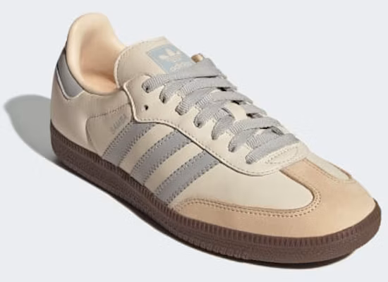 (Women) Adidas Samba OG Shoes Cream White/Wonder Silver/Sand Strata JH7299 Purchase (Women) Adidas Samba OG Shoes Cream White/Wonder Silver/Sand Strata JH7299