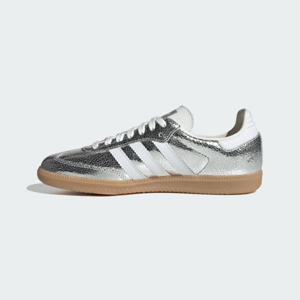 Cheap (W) Adidas Samba OG 銀色金屬/雲白/核心白 JR0035