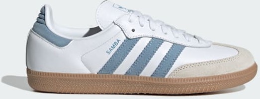 (Women) Adidas Samba OG Sneakers Cloud White/Alumina/Ash Blue JS1391 (Women) Adidas Samba OG Sneakers Cloud White/Alumina/Ash Blue JS1391