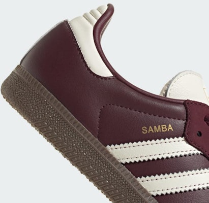 (W) Adidas Samba OG Maroon/Putih Krim/Gum Sneakers. JR8844 4