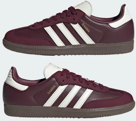 (W) Adidas Samba OG 經典運動鞋 酒紅色/米白色/生膠鞋底 JR8844 1