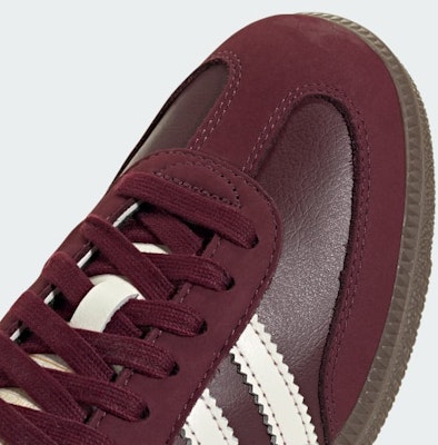 (Women) Adidas Samba OG Sneakers Maroon/Off White/Gum JR8844 1