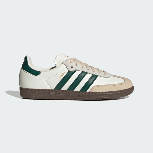 (Women) Adidas Samba OG Sneakers Off White/Collegiate Green/Sand Strata JR8843