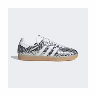 (W) Adidas Samba Shoes Silver Metallic/Cloud White/Gum