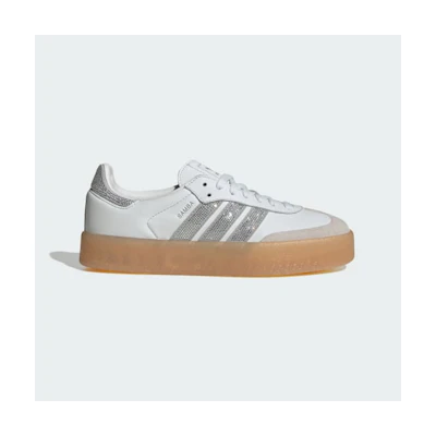 (W) Adidas SAMBAE "W" Puffer Sandals Crystal White/Silver Metallic/Gum