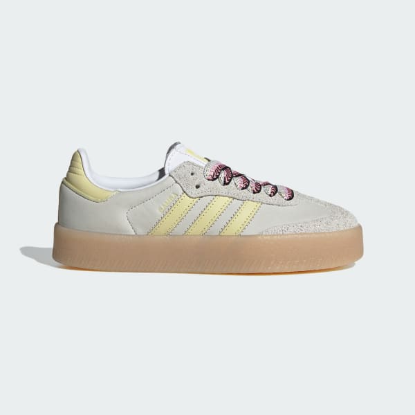 (Women) Adidas SAMBAE Sneakers - Stylish Footwear Collection Cloud White/Grey One/Powder Yellow JI2739
