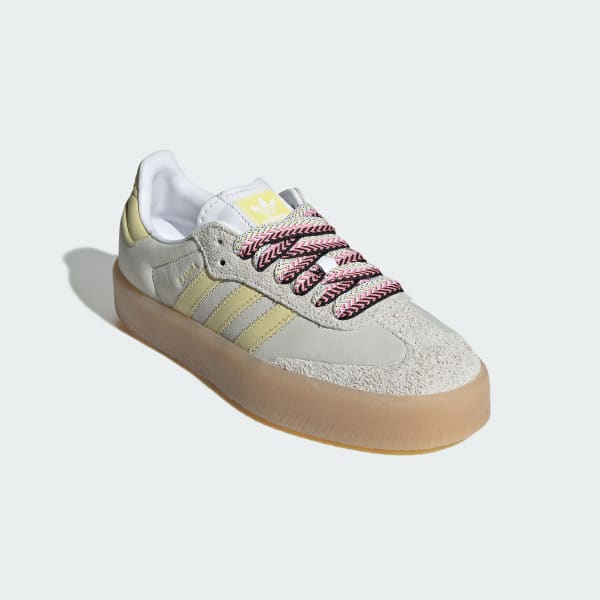 Shop (W) Adidas SAMBAE Sneakers - Koleksi Kasut Bergaya Cloud White/Grey One/Powder Yellow JI2739
