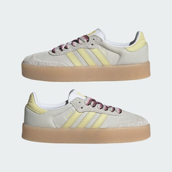Sizing (W) Adidas SAMBAE Sneakers - Koleksi Kasut Bergaya Cloud White/Grey One/Powder Yellow JI2739