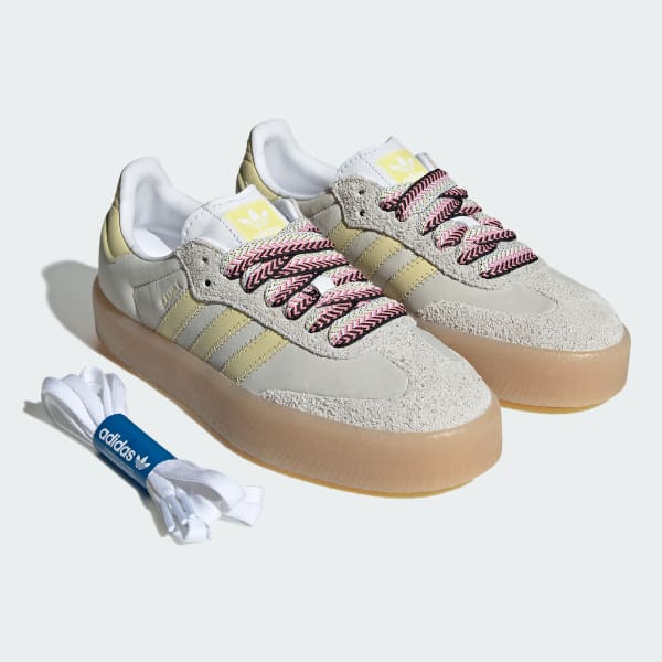 Cheap (W) Adidas SAMBAE Sneakers - Koleksi Kasut Bergaya Cloud White/Grey One/Powder Yellow JI2739