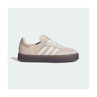 (W) Adidas SambaE White Sneakers Linen/Off White/Grey