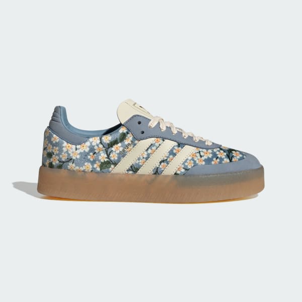 (Women) Adidas Sambae x Liberty London Collaboration Cream White/Tactile Blue/Gold Metallic JQ6046