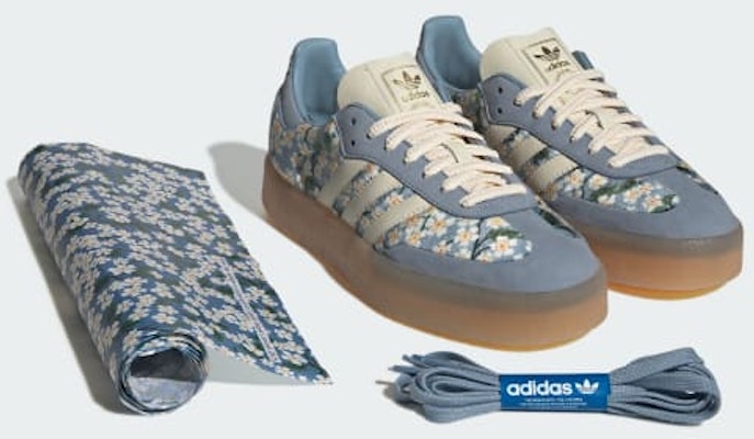 (W) 阿迪达斯Sambae x Liberty联名 奶油白/触感蓝/金属金 JQ6046 Lookbook (W) 阿迪达斯Sambae x Liberty联名 奶油白/触感蓝/金属金 JQ6046