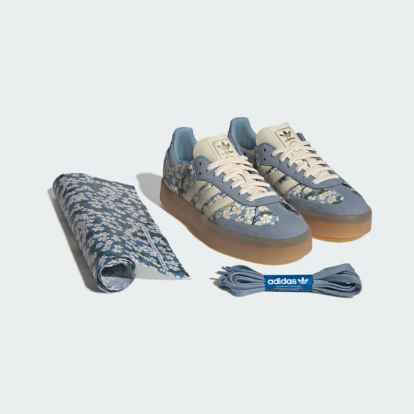 Shop (W) Adidas Sambae x Liberty London Crema Bianca/Blu Tattile/Oro Metallizzato JQ6046