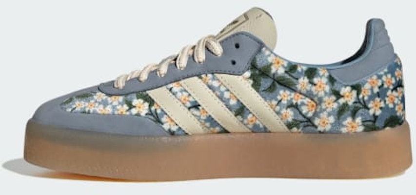 (W) 阿迪达斯Sambae x Liberty联名 奶油白/触感蓝/金属金 JQ6046 Cheap (W) 阿迪达斯Sambae x Liberty联名 奶油白/触感蓝/金属金 JQ6046